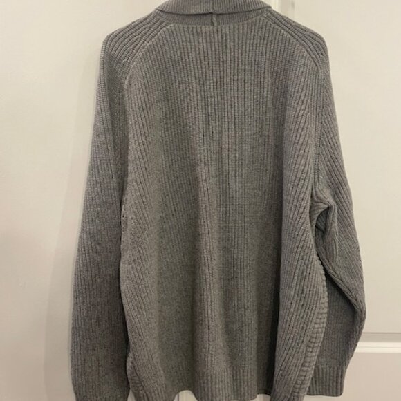 DULUTH TRADING COTTON CARDIGAN, DARK GRAY, LARGE - Picture 4 of 4